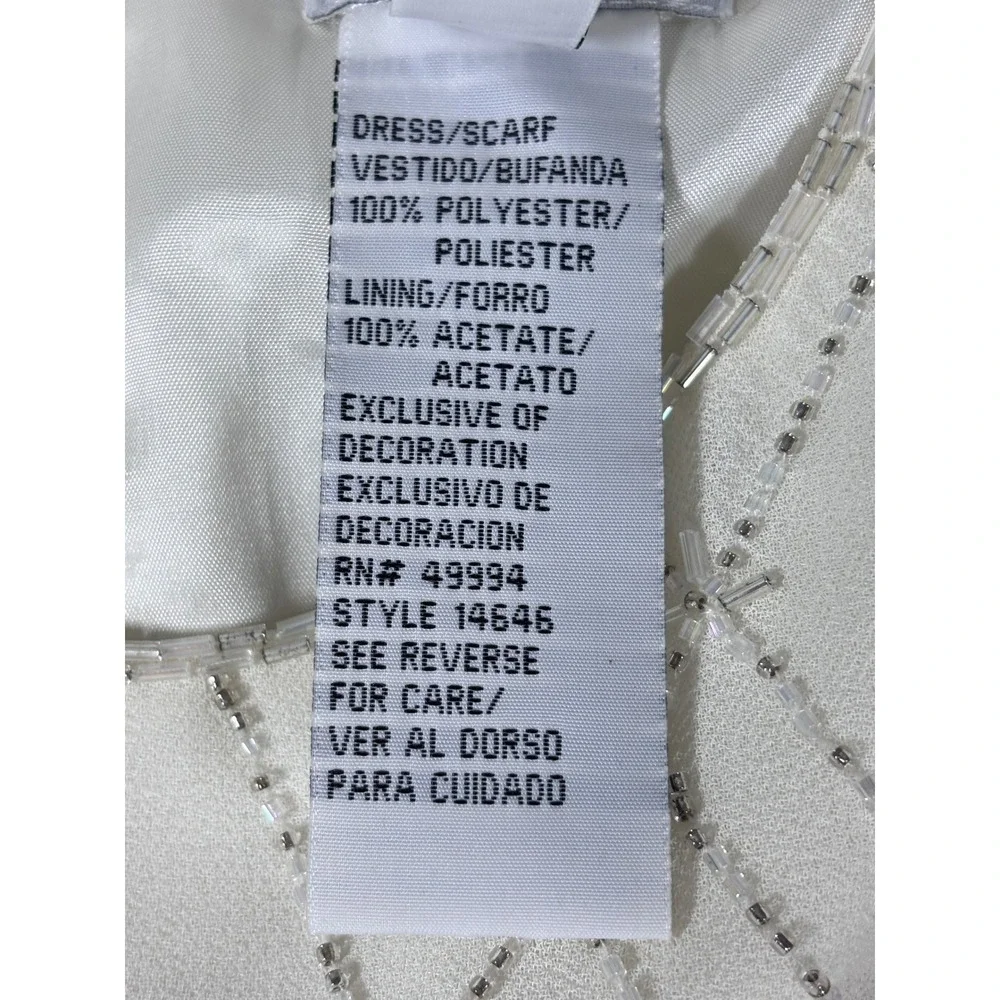 R&M Richards Petite Sleeveless Beaded Formal Dress Ivory Size‎ 8P - READ